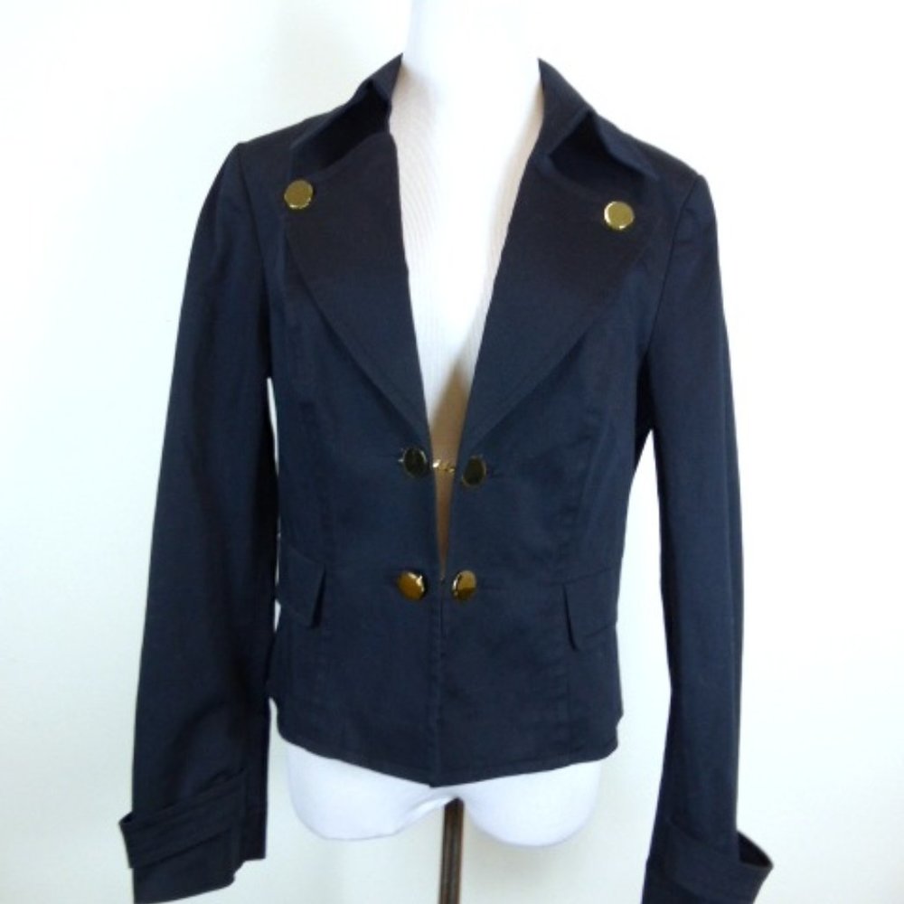 WORTH military JACKET navy blue cotton stretch 12